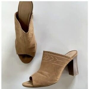 Madden Girl Mules Women Size 8.5 Brown Billii Suede Boho Block Heel